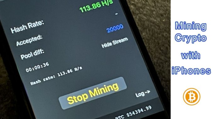 Cryptocurrency Mining with an iPhone