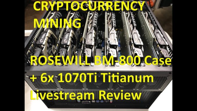 VLOG #77 6x MSI GTX 1070Ti 8GB Titanium Cryptocurrency Mining Rig in the Rosewill BM-600 Case
