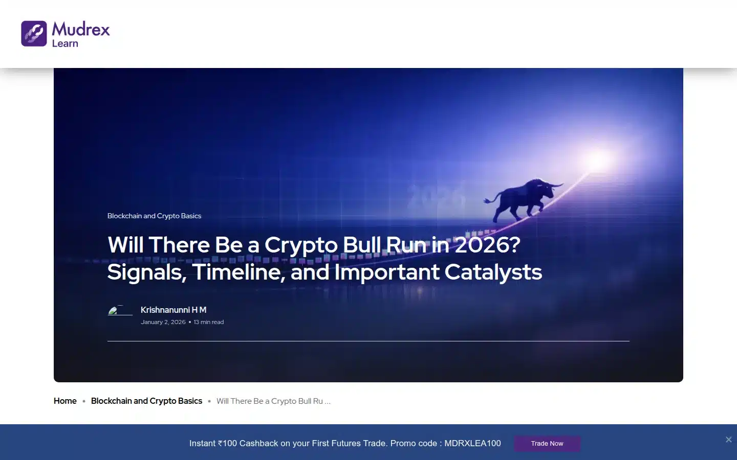 Crypto Bull Run 2026: What to Expect 2 Mudrex 2026 crypto bull run guide with Bitcoin target range of $150,000 to $300,000